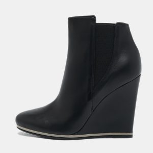 Le Silla Black Leather Wedge Ankle Boots Size 39, Boots - Luxury Closet catalog