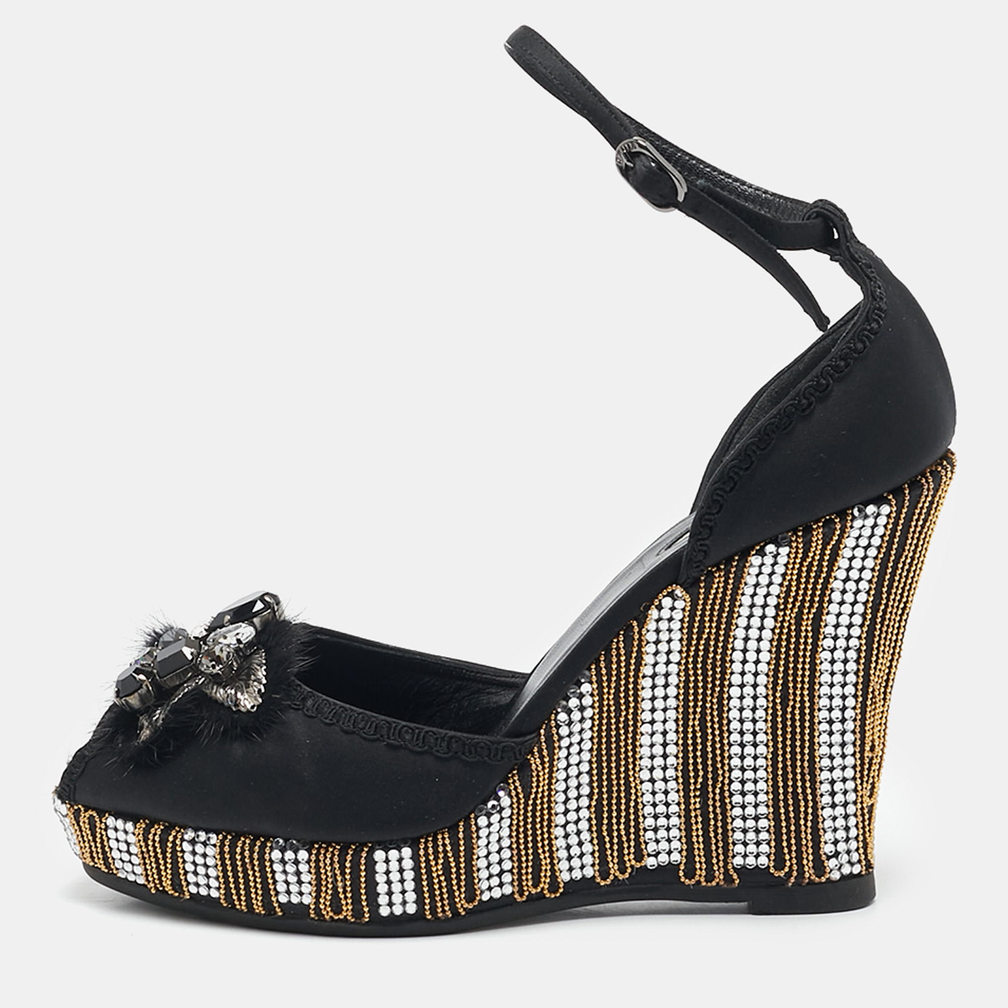 Le Silla Black Satin Embellished Ankle Strap Sandals Size 36, Sandals - Luxury Closet catalog
