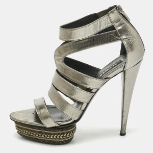 Le Silla Metallic Suede Ankle Strap Sandals Size 38.5, Sandals - Luxury Closet catalog