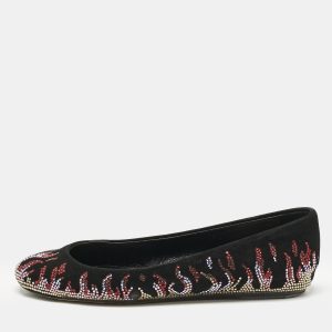 Le Silla Black Suede Fire Crystals Embellished Ballet Flats Size 36, Flats - Luxury Closet catalog