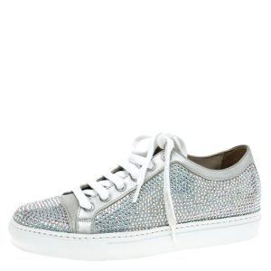 Le Silla Grey Crystal Embellished Suede Lace Up Sneakers Size 36, Athletic Shoes & Sneakers - Luxury Closet catalog