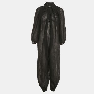 Lisa Marie Fernandez Black Organic Linen Belted Sheer Jumpsuit M, Suits - Luxury Closet catalog