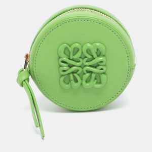 Loewe Pea Green Leather Monogram Debossed Cookie Purse Charm, Luggage Accessories - Luxury Closet catalog