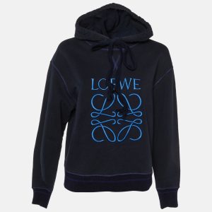 Loewe Navy Blue Anagram Embroidered Cotton Hoodie S, Sweaters & Cardigans - Luxury Closet catalog