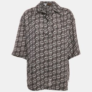Loewe x Paula & Mopitz Ibiza Navy Blue Printed Linen Collared Tunic XS, Shirts & Tops - Luxury Closet catalog