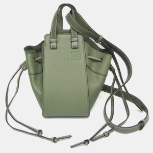 Loewe Green Leather Hammock Drawstring Mini Shoulder Bag, Satchels - Luxury Closet catalog