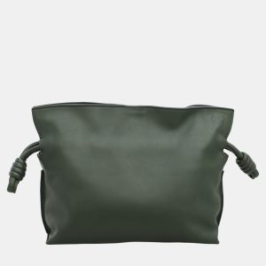 Loewe Dark Green Leather Mini Flamenco Clutch, Clutches & Special Occasion Bags - Luxury Closet catalog