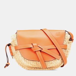 Loewe Beige Brown Small Raffia Gate Crossbody, Shoulder Bags - Luxury Closet catalog