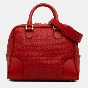 Loewe Red Anagram Embossed Leather Amazona 75 Bag, Satchels - Luxury Closet catalog
