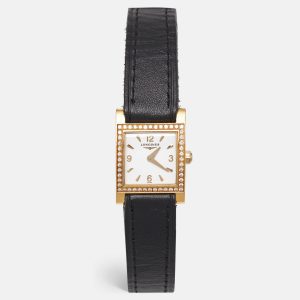 Longines White 18K Yellow Gold Diamond Leather DolceVita L5.166.7.16.2 Women's Wristwatch 21 mm, Watches - Luxury Closet catalog