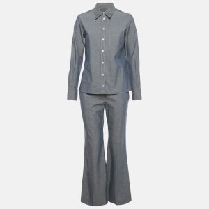 Loro Piana Blue Cotton and Cashmere Shirt and Pants Suit S, Suits - Luxury Closet catalog