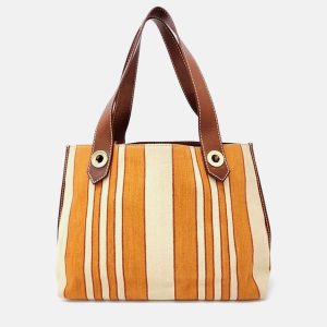 Loro Piana Orange Fabric Shoulder Bag, Tote Handbags - Luxury Closet catalog