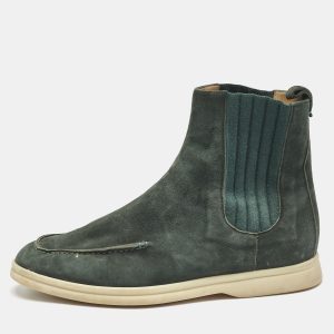 Loro Piana Green Stretch Band and Suede Ankle Length Boots Size 36, Boots - Luxury Closet catalog