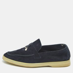 Loro Piana Navy Blue Suede Summer Charms Walk Loafers Size 39.5, Loafers & Slip-Ons - Luxury Closet catalog