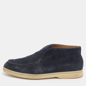 Loro Piana Blue Suede Ankle Length Boots Size 35.5, Boots - Luxury Closet catalog