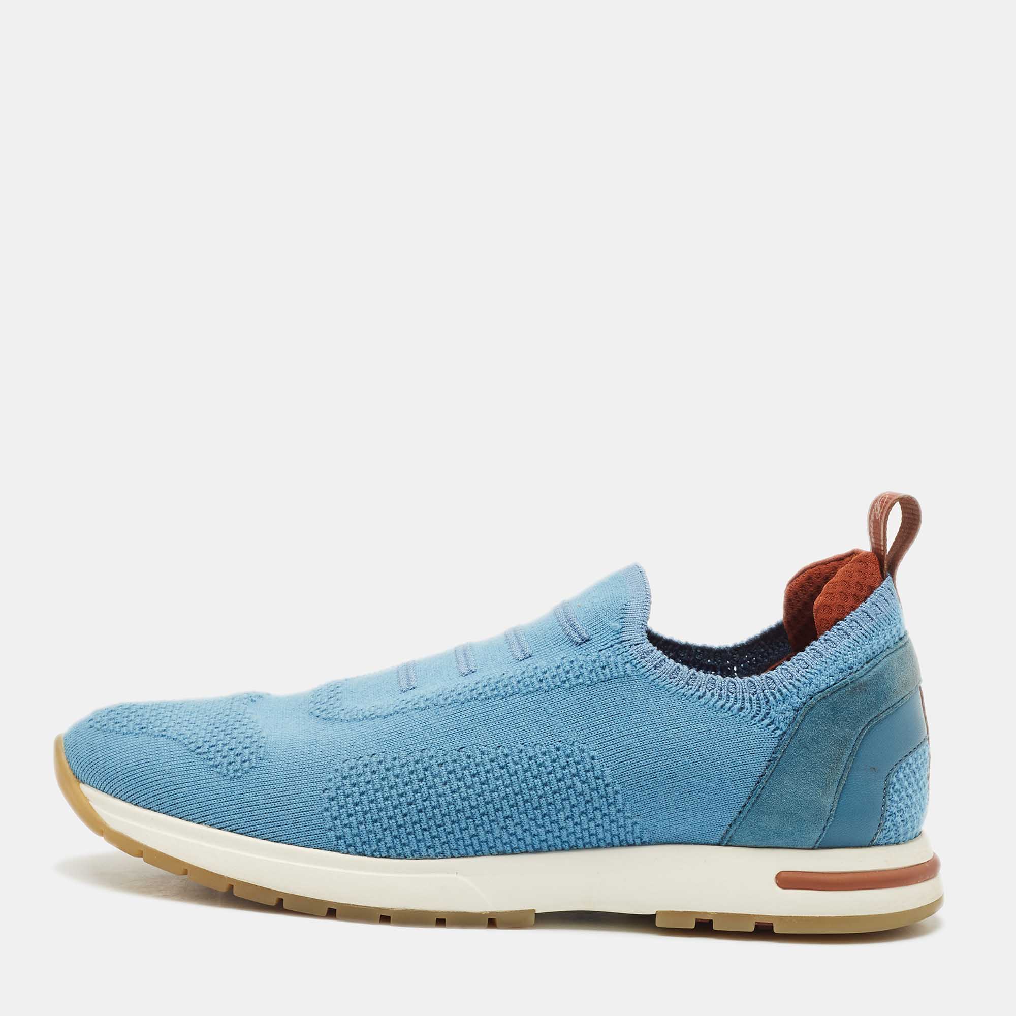 Loro Piana Blue Knit Fabric 360 LP Flexy Walk Slip On Sneakers Size 37, Athletic Shoes & Sneakers - Luxury Closet catalog