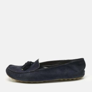 Loro Piana Navy Blue Suede Tassel Dot Sole Walk Slip On Loafers Size 39.5, Loafers & Slip-Ons - Luxury Closet catalog