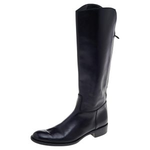Loro Piana Black Leather Riding Knee Length Boots Size 39, Boots - Luxury Closet catalog