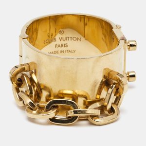 Louis Vuitton Lock Me Manchette Gold Tone Bracelet, Jewelry - Luxury Closet catalog