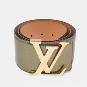 Louis Vuitton Olive Green Vernis Leather LV Initiales Wide Belt 85CM, Belt Buckles - Luxury Closet catalog