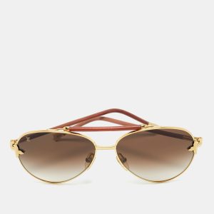 Louis Vuitton Gold Tone/Brown Gradient Z0568U Petite Viola Aviators Sunglasses, Sunglasses - Luxury Closet catalog