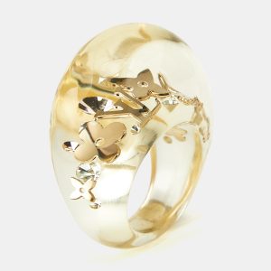 Louis Vuitton Monogram Inclusion Clear Resin Gold Tone  Ring Size 50, Jewelry - Luxury Closet catalog