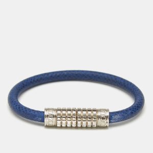 Louis Vuitton Digit Blue Leather Silver Tone Bracelet, Jewelry - Luxury Closet catalog