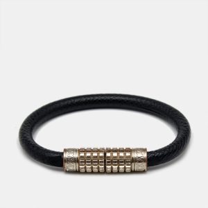 Louis Vuitton Digit Black Leather Silver Tone Bracelet, Jewelry - Luxury Closet catalog