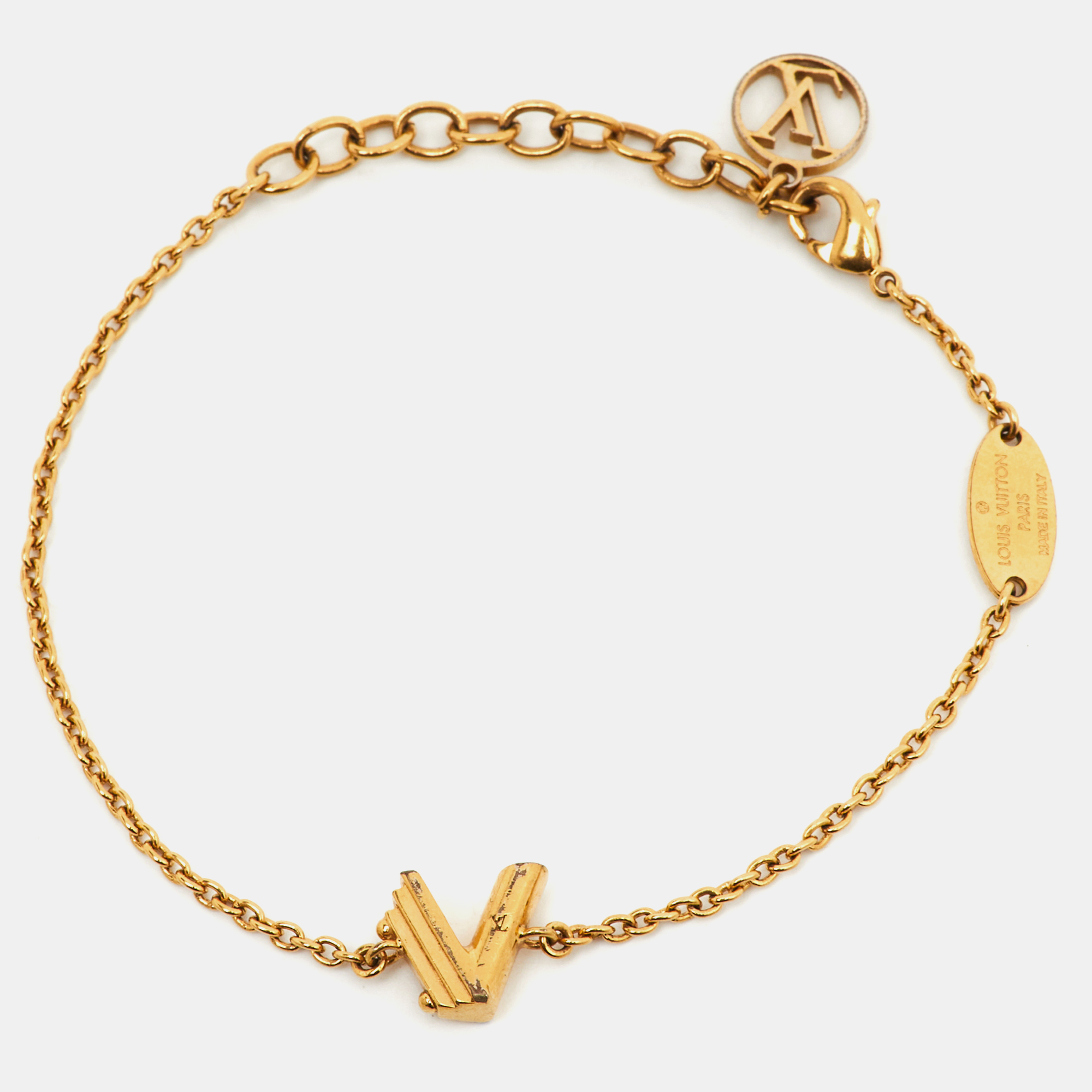 Louis Vuitton LV & Me Letter V Gold Tone Bracelet, Jewelry - Luxury Closet catalog