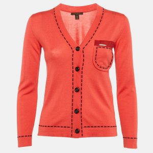 Louis Vuitton Coral Red Contrast Knit Cardigan XS, Sweaters & Cardigans - Luxury Closet catalog