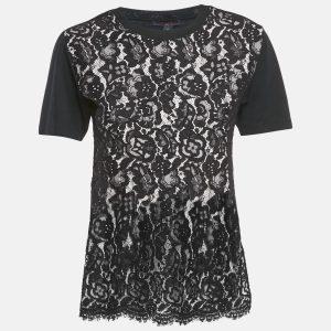 Louis Vuitton Black Cotton Lace Overlay Crew Neck T-Shirt XS, Shirts & Tops - Luxury Closet catalog