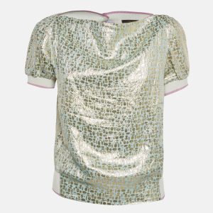 Louis Vuitton Purple/Blue Brocade Silk Top S, Shirts & Tops - Luxury Closet catalog