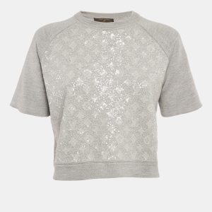 Louis Vuitton Grey Monogram Sequin Wool Blend T-Shirt S, Shirts & Tops - Luxury Closet catalog