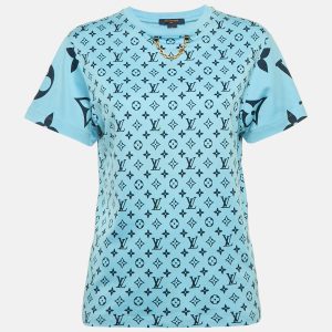 Louis Vuitton Blue Monogram Jersey Crew Neck T-Shirt S, Shirts & Tops - Luxury Closet catalog