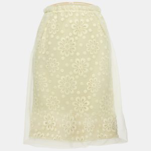 Louis Vuitton Yellow Floral Embroidered Organza Pencil Skirt M, Skirts - Luxury Closet catalog