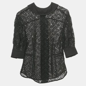 Louis Vuitton Black Monogram Lace Blouse M, Shirts & Tops - Luxury Closet catalog