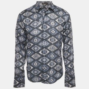 Louis Vuitton Blue/Grey Logo Print Cotton Long Sleeve Shirt M, Shirts & Tops - Luxury Closet catalog