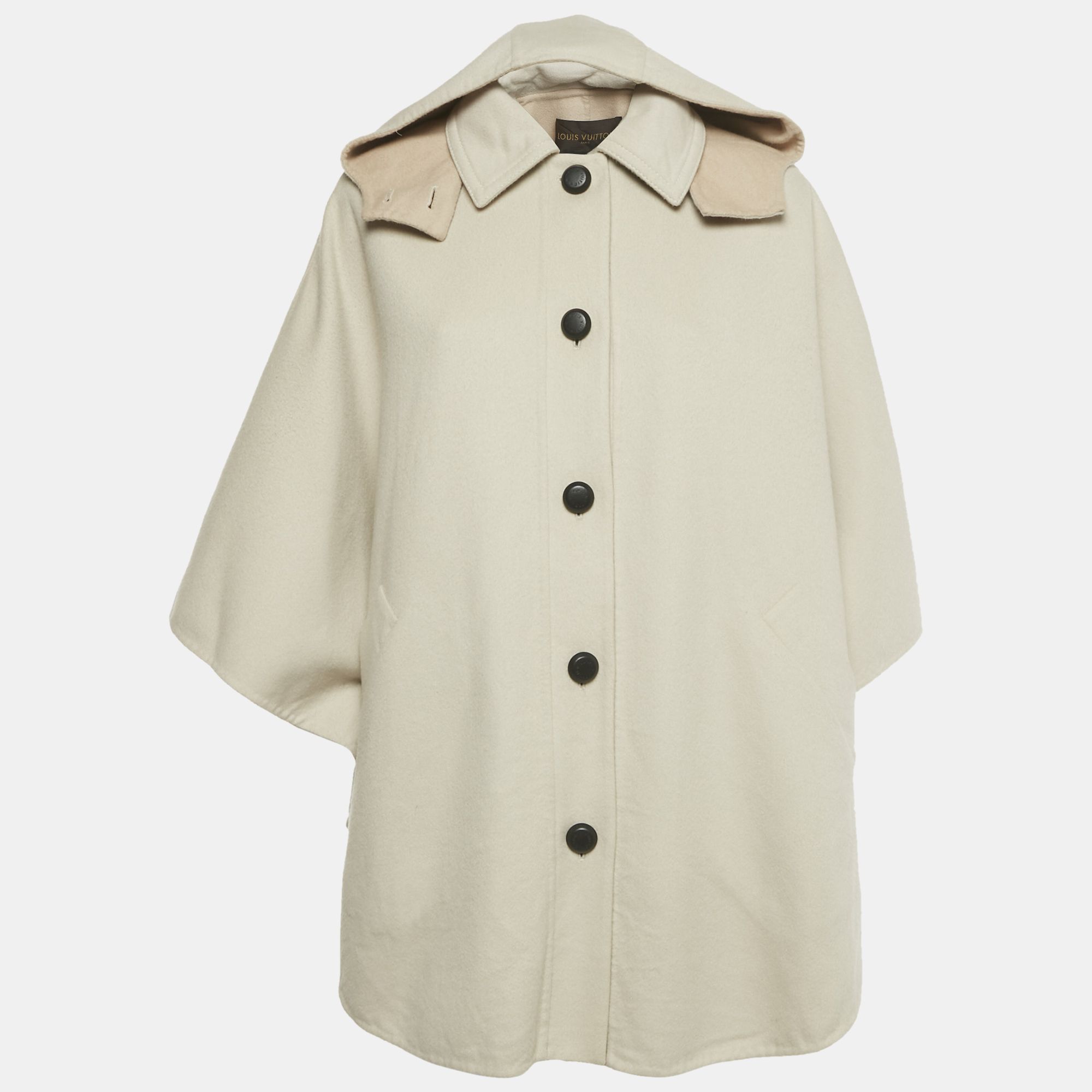 Louis Vuitton Beige Wool Detachable Hood Button Front Cape Coat M, Coats & Jackets - Luxury Closet catalog