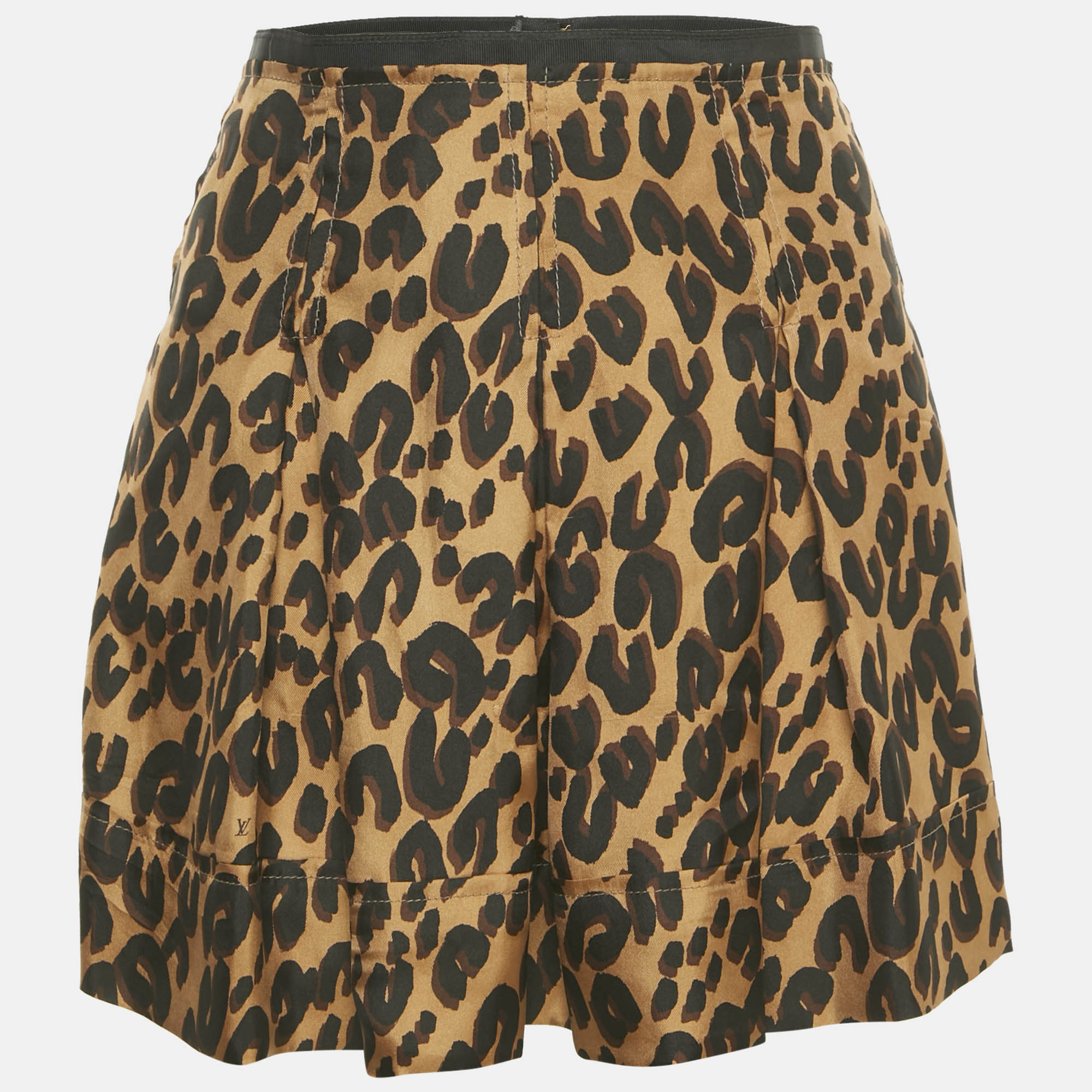 Louis Vuitton Brown Animal Print Silk Pleated Mini Skirt M, Skirts - Luxury Closet catalog