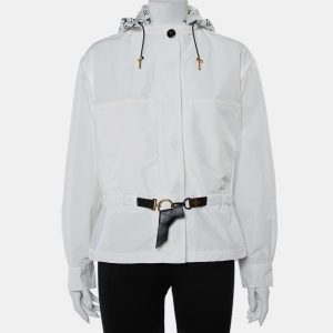 Louis Vuitton White Synthetic Logo Printed Hood Detail Belted Parka Jacket M, Coats & Jackets - Luxury Closet catalog