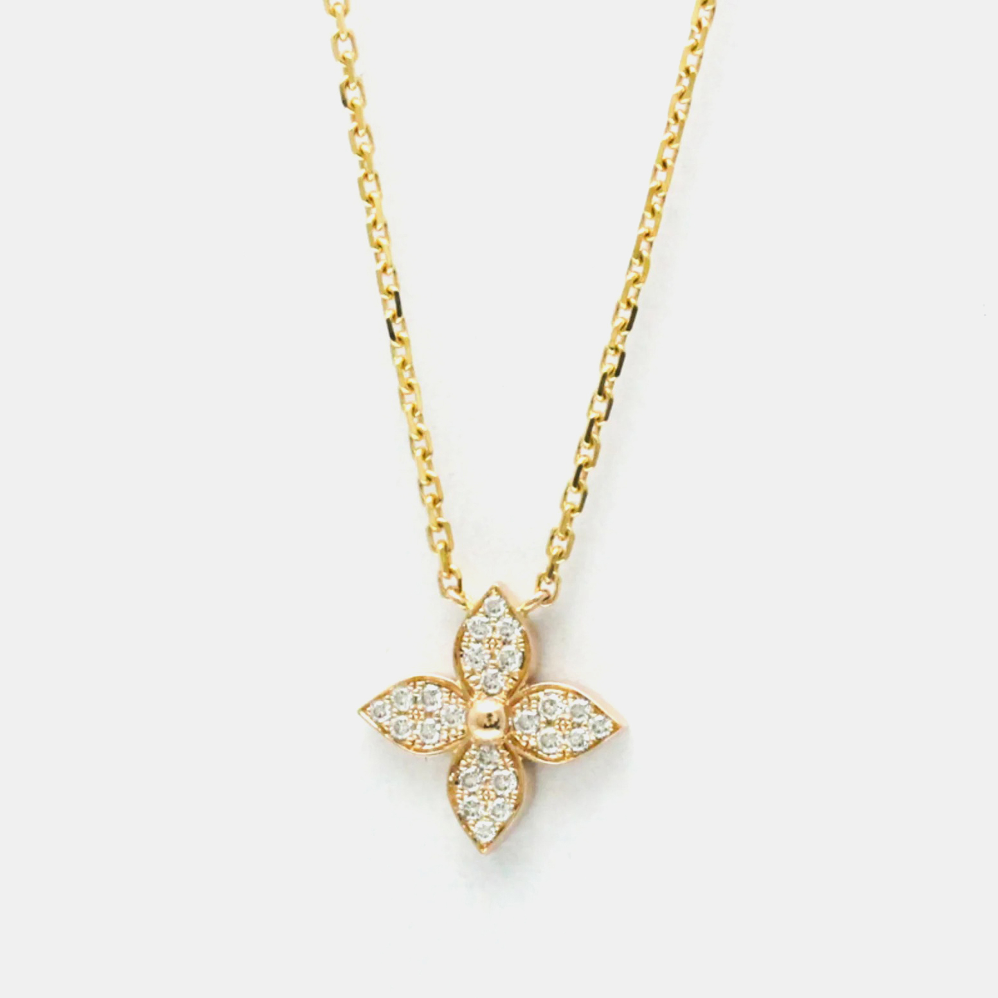 Louis Vuitton Star Blossom 18K Pink Gold Diamond Pendant Necklace, Necklaces - Luxury Closet catalog