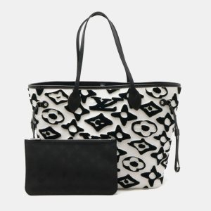 Louis Vuitton Black White Neverfull MM Tote Bag, Tote Handbags - Luxury Closet catalog