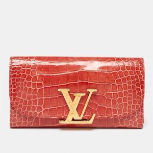 Louis Vuitton Orange Alligator Leather Vivienne LV Long Wallet, Wallets & Money Clips - Luxury Closet catalog