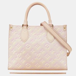 Louis Vuitton Light Pink Yellow Leather Monogram Empreinte OnTheGo PM Handbag, Tote Handbags - Luxury Closet catalog