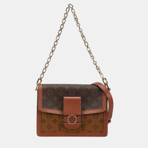 Louis Vuitton Brown Pvc Leather Monogram Reverse Dauphine Mm Chain Shoulder Bag, Shoulder Bags - Luxury Closet catalog