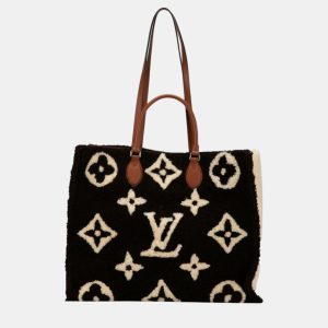 Louis Vuitton Brown Beige Mouton Monogram Teddy OnTheGo GM Tote Bag, Tote Handbags - Luxury Closet catalog