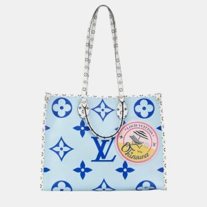 Louis Vuitton Blue White Pvc Monogram Giant Resort Hawaii OnTheGo GM Tote Bag, Tote Handbags - Luxury Closet catalog