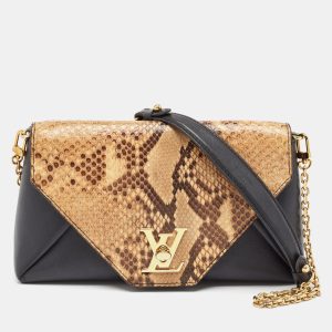 Louis Vuitton Black/Beige Python and Leather Love Note Bag, Shoulder Bags - Luxury Closet catalog