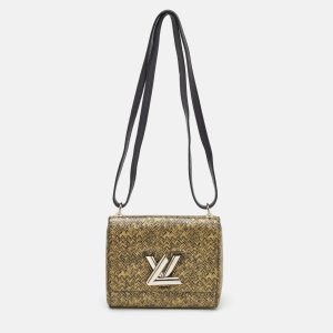 Louis Vuitton Black/Gold Embossed Leather Twist PM Bag, Shoulder Bags - Luxury Closet catalog