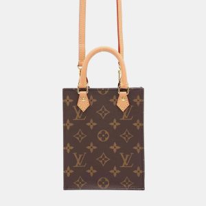 Louis Vuitton Brown Monogram Petit Sac Plat Bag, Tote Handbags - Luxury Closet catalog